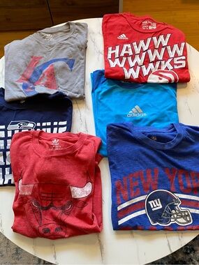 adidas Kids sports teams, New York Giants, Chicago Bulls, and Atlanta Hawks